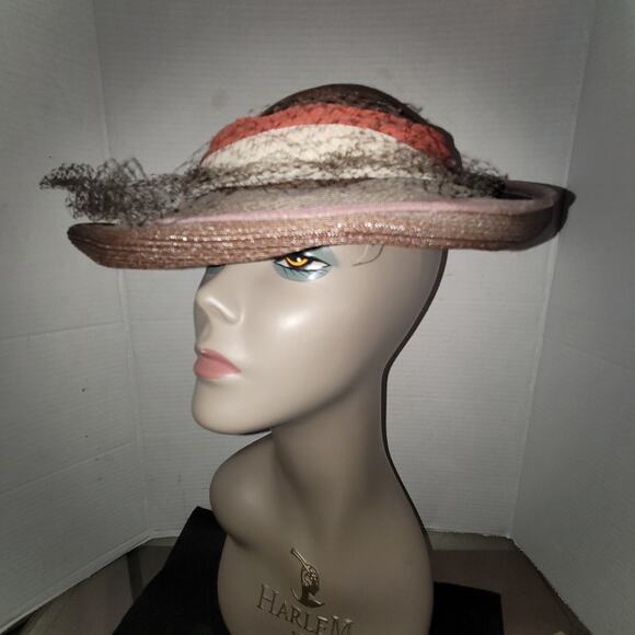 Vintage ladies HAT 40\'s 50\'s The Rhodes Hat Vintage Brown straw main image 5